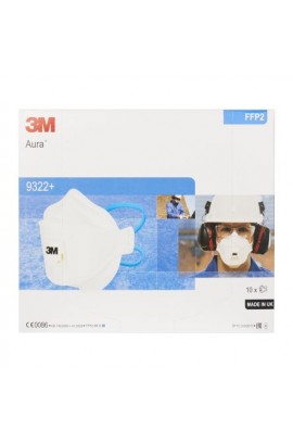 [3M 原廠獨立包裝] 3M™ Aura™ FFP2 呼氣閥口罩 9322+ (1盒10個) 附送2個口罩用透明膠袋